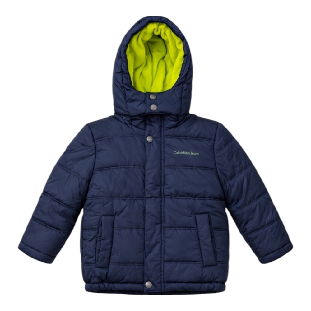Calvin Klein Jeans Little Boys Navy Blue Puffer Coat Jacket Winter Warm Size 4T